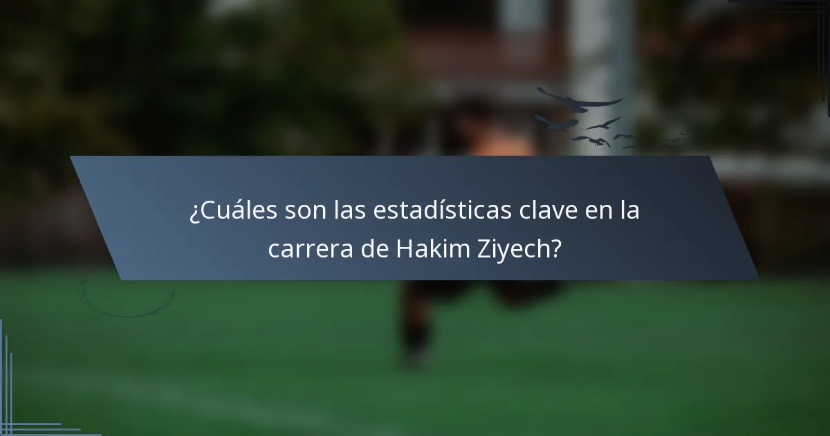 ¿Cuáles son las estadísticas clave en la carrera de Hakim Ziyech?