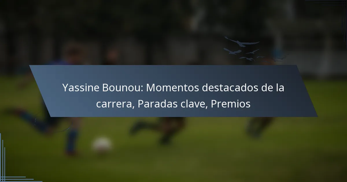 Yassine Bounou: Momentos destacados de la carrera, Paradas clave, Premios